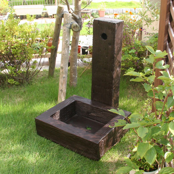 枕木調 水洗柱ユニットセット