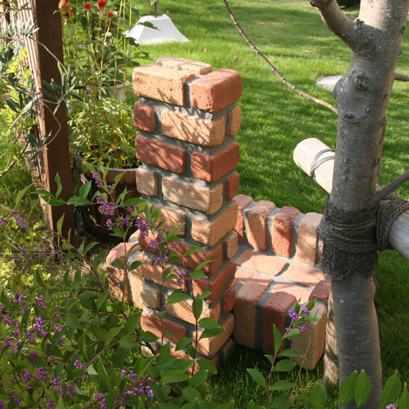 レンガ調 水洗柱ユニットセット