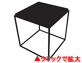 トレイテーブル 400×400 black tray HBT-030