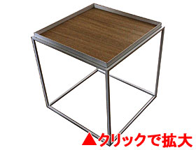 トレイテーブル 400×400 white ナラ突板 HWN-036