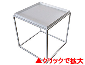 トレイテーブル 400×400 white tray HWT-034