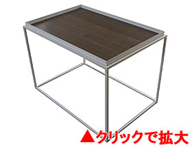 トレイテーブル 600×400 white ウォールナット突板 HWW-047